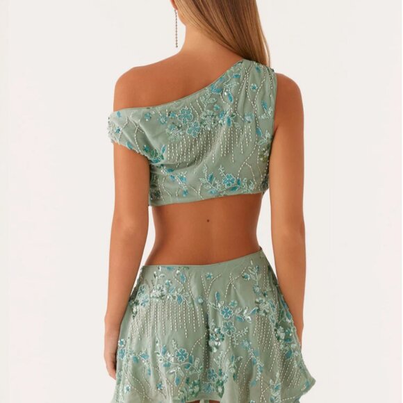 NEW Peppermayo Exclusive Aletta Sequin Mini Dress - Mint - Picture 3 of 3